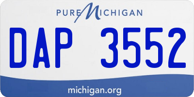 MI license plate DAP3552