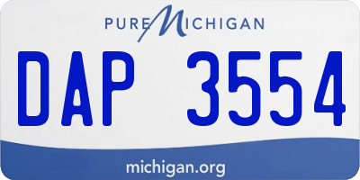 MI license plate DAP3554