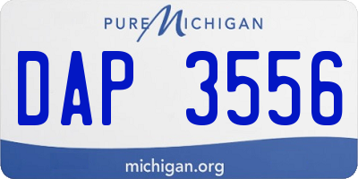MI license plate DAP3556