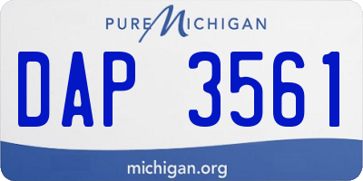 MI license plate DAP3561