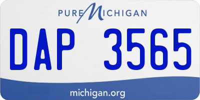 MI license plate DAP3565