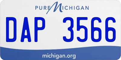 MI license plate DAP3566