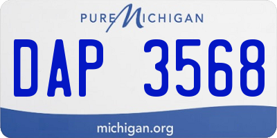 MI license plate DAP3568