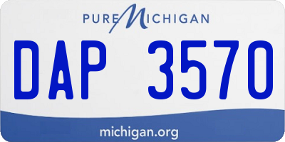 MI license plate DAP3570