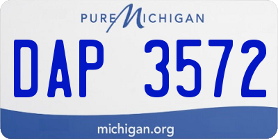 MI license plate DAP3572