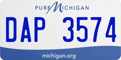 MI license plate DAP3574