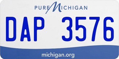 MI license plate DAP3576