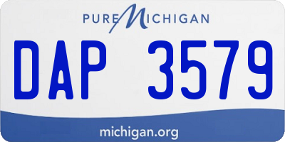 MI license plate DAP3579