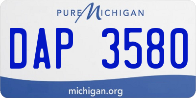 MI license plate DAP3580