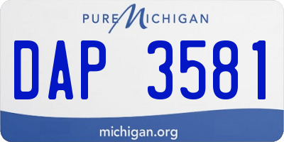 MI license plate DAP3581