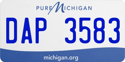 MI license plate DAP3583