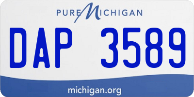 MI license plate DAP3589