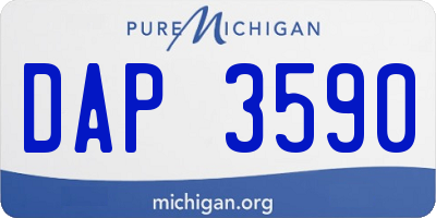 MI license plate DAP3590