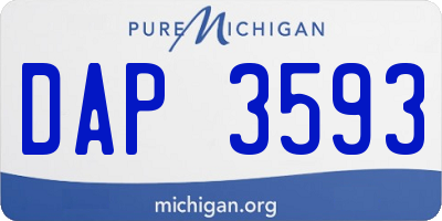 MI license plate DAP3593