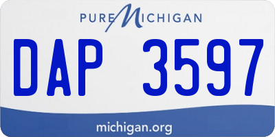MI license plate DAP3597