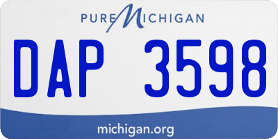 MI license plate DAP3598