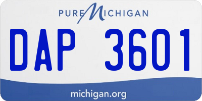 MI license plate DAP3601