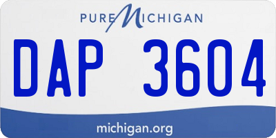MI license plate DAP3604