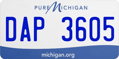 MI license plate DAP3605