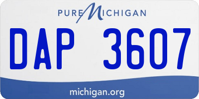 MI license plate DAP3607