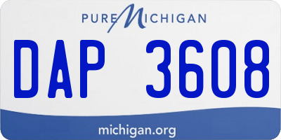 MI license plate DAP3608