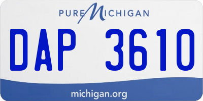 MI license plate DAP3610