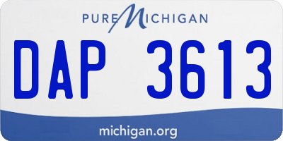 MI license plate DAP3613