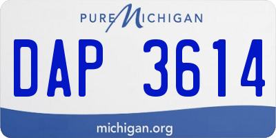 MI license plate DAP3614