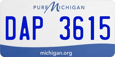 MI license plate DAP3615