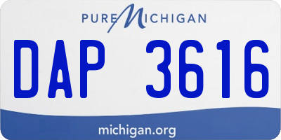 MI license plate DAP3616