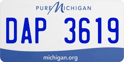 MI license plate DAP3619