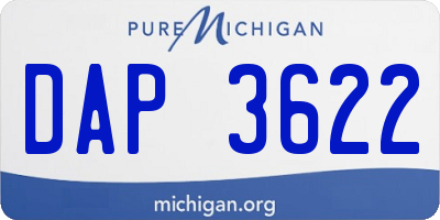 MI license plate DAP3622