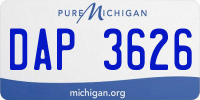 MI license plate DAP3626