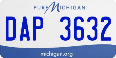 MI license plate DAP3632