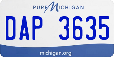 MI license plate DAP3635