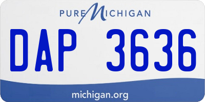 MI license plate DAP3636