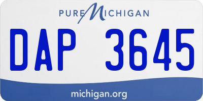 MI license plate DAP3645