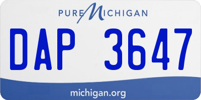 MI license plate DAP3647