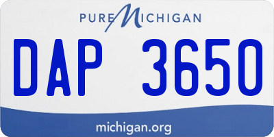 MI license plate DAP3650