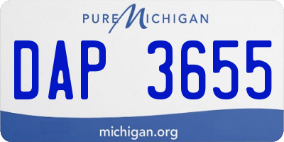 MI license plate DAP3655