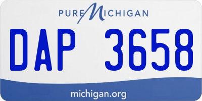 MI license plate DAP3658