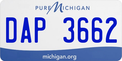 MI license plate DAP3662