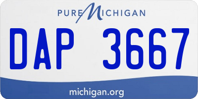 MI license plate DAP3667