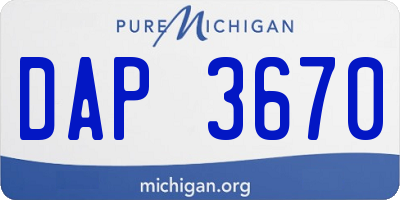 MI license plate DAP3670