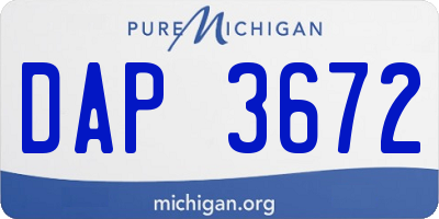 MI license plate DAP3672