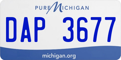 MI license plate DAP3677