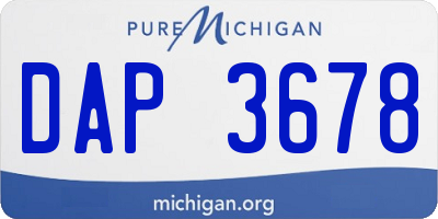 MI license plate DAP3678