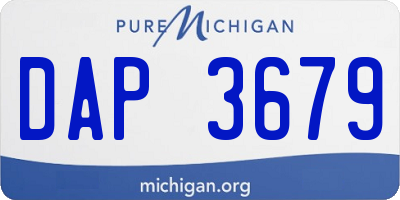 MI license plate DAP3679