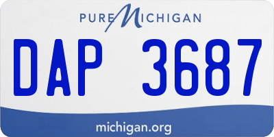 MI license plate DAP3687