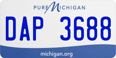 MI license plate DAP3688